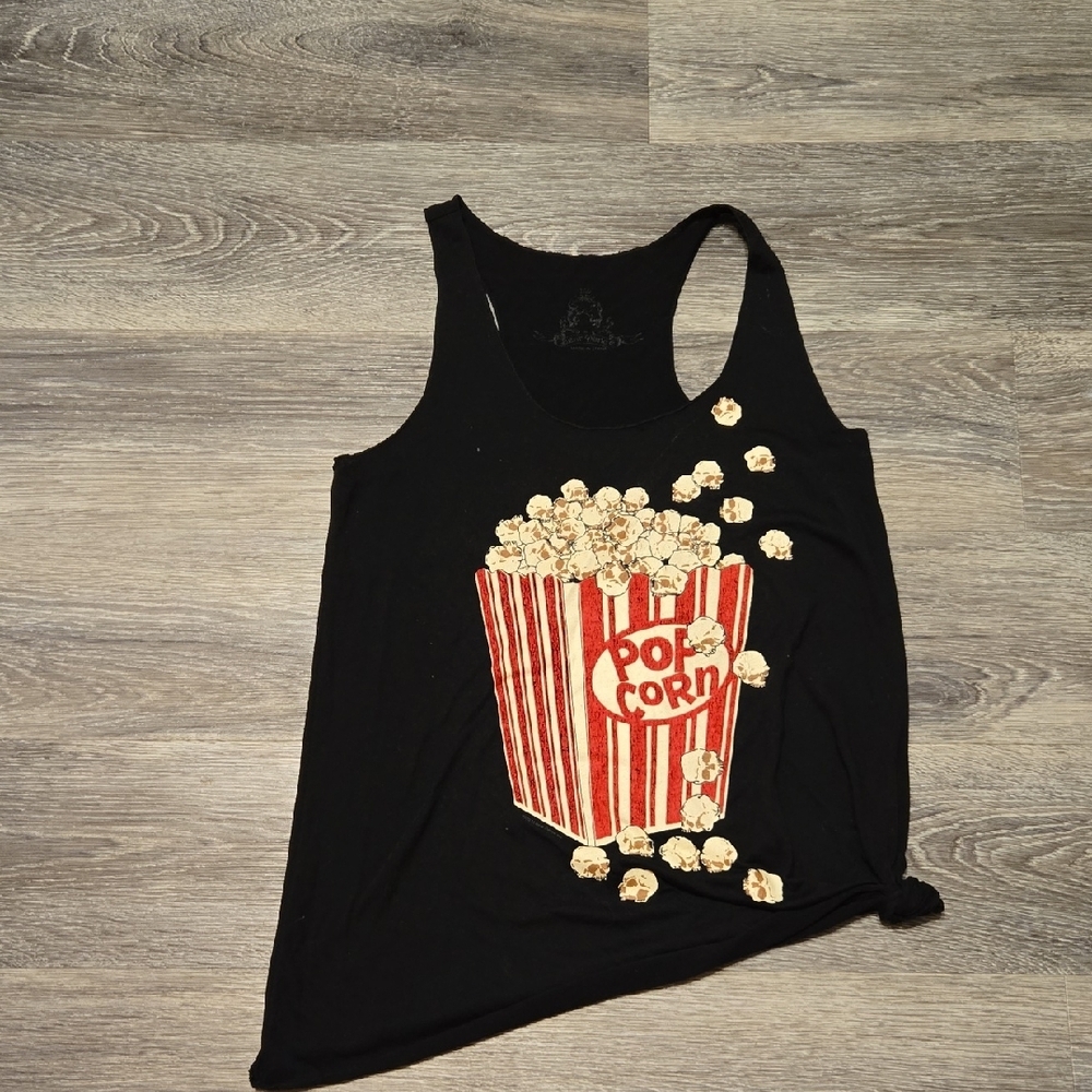 Popcorn Skulls Novelty Print Tank Top Sz Small
